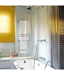 Cortina Box Banheiro Transparente Cristal Diversas Medidas com Presilha para Fixar - Anti-UV Antifungica e Atóxica