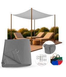 Tela Shade 90% Sombreamento Cinza Reforçada - Cobertura Garagem Pergolado Piscina Área Externa M2