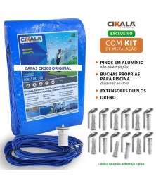 Capa para Piscina CK300 Micras 9x4.5 de Polietileno - Proteção Contra Sujeira, Poeira e Folhas + Kit de Instalação