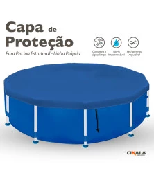 Capa para Piscina Redonda Estrutural - Proteção contra Sujeira, Poeira e Folhas