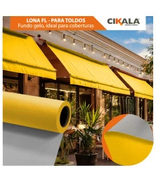 Lona para Toldo Amarelo Fundo Gelo 1x1,40 M em PVC - Perfeita para Toldos Retráteis e Cortinas