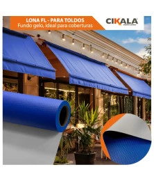 Lona para Toldo Azul Fundo Gelo 1x1,40 M em PVC - Perfeita para Toldos Retráteis e Cortinas