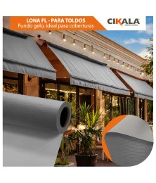 Lona para Toldo Cinza Fundo Gelo 1x1,40 M em PVC - Perfeita para Toldos Retráteis e Cortinas
