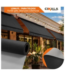 Lona para Toldo Preto Fundo Gelo 1x1,40 M em PVC - Perfeita para Toldos Retráteis e Cortinas