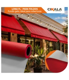 Lona para Toldo Vermelho Fundo Gelo 1x1,40 M em PVC - Perfeita para Toldos Retráteis e Cortinas