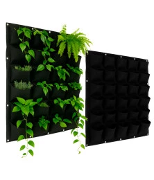 Jardineira Vertical Feltro com 20 Bolsos 25x20cm 1m² para Paisagismo Decoração Mantém as Plantas Úmidas