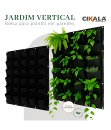 Jardim Vertical em Feltro 1x1 M com Bolso Plantio Flores e Plantas