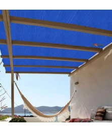 Tela Cobertura Pergolado de Madeira Azul - 90% Sombreamento Proteção UV - Cobertura Áreas Externas Gourmet