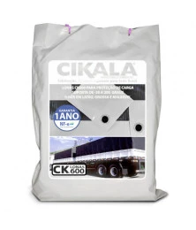 Lona para Caminhão CK600 Micras Emborrachada PVC Vinil Branca x Preta com Ilhós