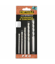 Kit Brocas com 5 Peças para Concreto e Alvenaria
