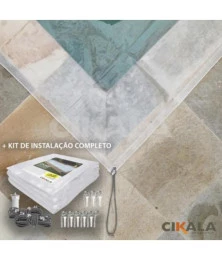Capa para Piscina CK300 Micras Polietileno Translúcida + Kit de Instalação - Proteção contra Sujeira, Poeira e Folhas