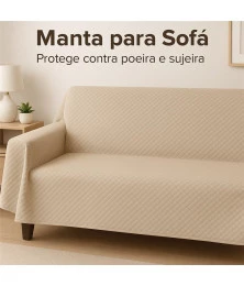 Manta para Sofá Matelassê Bege Proteja seu Sofá com Elegância
