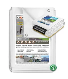 Lona para Cobertura Impermeável Branca CK300 Micras - Telhado Obra Festa Barraca Buffet M2
