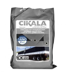 Lona para Caminhão CK600 Micras Emborrachada PVC Vinil Cinza x Preta com Ilhós