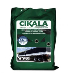 Lona para Caminhão CK600 Micras Emborrachada PVC Vinil Verde x Preta com Ilhós
