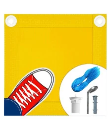 Capa de Segurança para Piscina CKP550 Amarela + Kit de Instalação - Suporta Peso, Evita Quedas e Acidentes