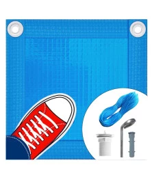 Capa de Segurança para Piscina CKP550 Azul Bebê + Kit de Instalação - Suporta Peso, Evita Quedas e Acidentes