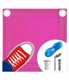 Capa de Segurança para Piscina CKP550 Rosa + Kit de Instalação - Suporta Peso, Evita Quedas e Acidentes