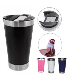 Copo Térmico com Tampa 470ml em Aço Inox 