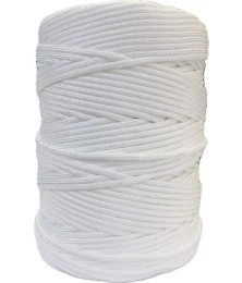 Corda Poliéster 2mm Branca Trançada Rolo 1KG Multiuso Resistente para Amarração