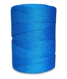 Corda Poliéster 4mm Azul Trançada Rolo 1/2KG Multiuso Resistente para Amarração