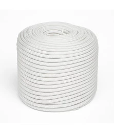 Corda Poliéster 8mm Trançada Branca - Multiuso Resistente para Amarração