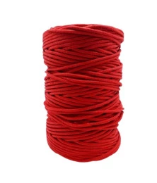Corda Poliéster 4mm Vermelha Trançada Rolo 1KG Multiuso Resistente para Amarração