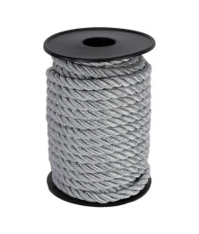 Rolo de Cordão São Francisco Polipropileno Cinza Claro 5mm 1KG para Artesanato Decoração Confecção de Brindes