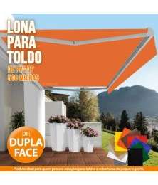 Lona DF Dupla Face Laranja PVC Vinil Espessura 500 Micras