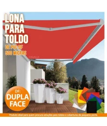 Lona DF Dupla Face Vermelha PVC Vinil Espessura 500 Micras