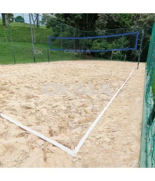 Fita Marcação Branca 16x8 M + 4 Estacas + Bolsa Beach Tennis