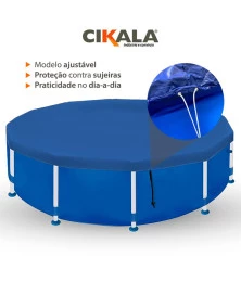 Capa para Piscina Redonda Estrutural - Proteção contra Sujeira, Poeira e Folhas