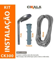 Kit de Instalação Capas para Piscina CK300 Micras Translúcida - Pinos em Alumínio + Buchas + Extensores Cinzas