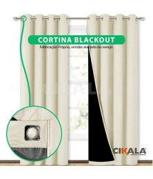 Cortina Blackout Areia Maitê - Privacidade e Bloqueio Total de Luz para Sua Casa