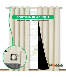 Cortina Blackout Areia Maitê - Privacidade e Bloqueio Total de Luz para Sua Casa