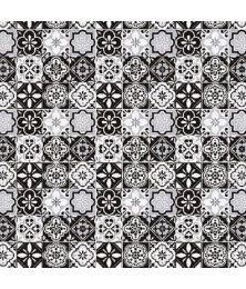 Tapete Passadeira Portugues Preto e Branco Larg 43 cm x 01 M