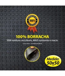 01 Piso Moeda Preto Borracha Antiderrapante 50x50cm