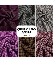 Tecido Malha Quadriculado Xadrez 01x1,45 M -  Ideal para Vestidos, Blusas e Saias