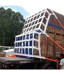 Rede Contenção de Cargas Cinta 50 mm 3x3 Metros 3 Ton  4 pontos 02 Alças abertura 30 cm Poliester