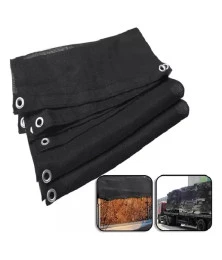 Tela para Caminhão Preta – Proteção e Ventilação para Cargas de Recicláveis, Grãos e Sucatas
