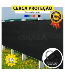 Tela de Privacidade para Cerca Preta - Fixação para Muros, Varandas e Sacadas