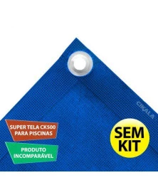Tela para Piscina Reposição Azul CK500 Micras PVC Vinil sem Kit de Instalação - Proteção para Pets, Evita Quedas e Acidentes