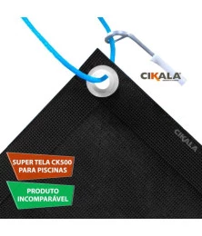 Tela para Piscina Preta CK500 Micras PVC Vinil + Kit de Instalação - Proteção para Pets, Evita Quedas e Acidentes